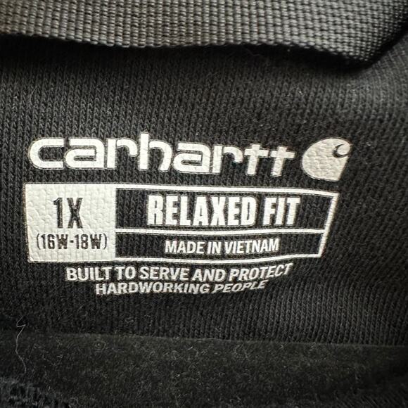 Carhartt Black Clarksburg Graphic Sleeve Hoodie Sweatshirt 1X (16W-18W) Work - Picture 4 of 5